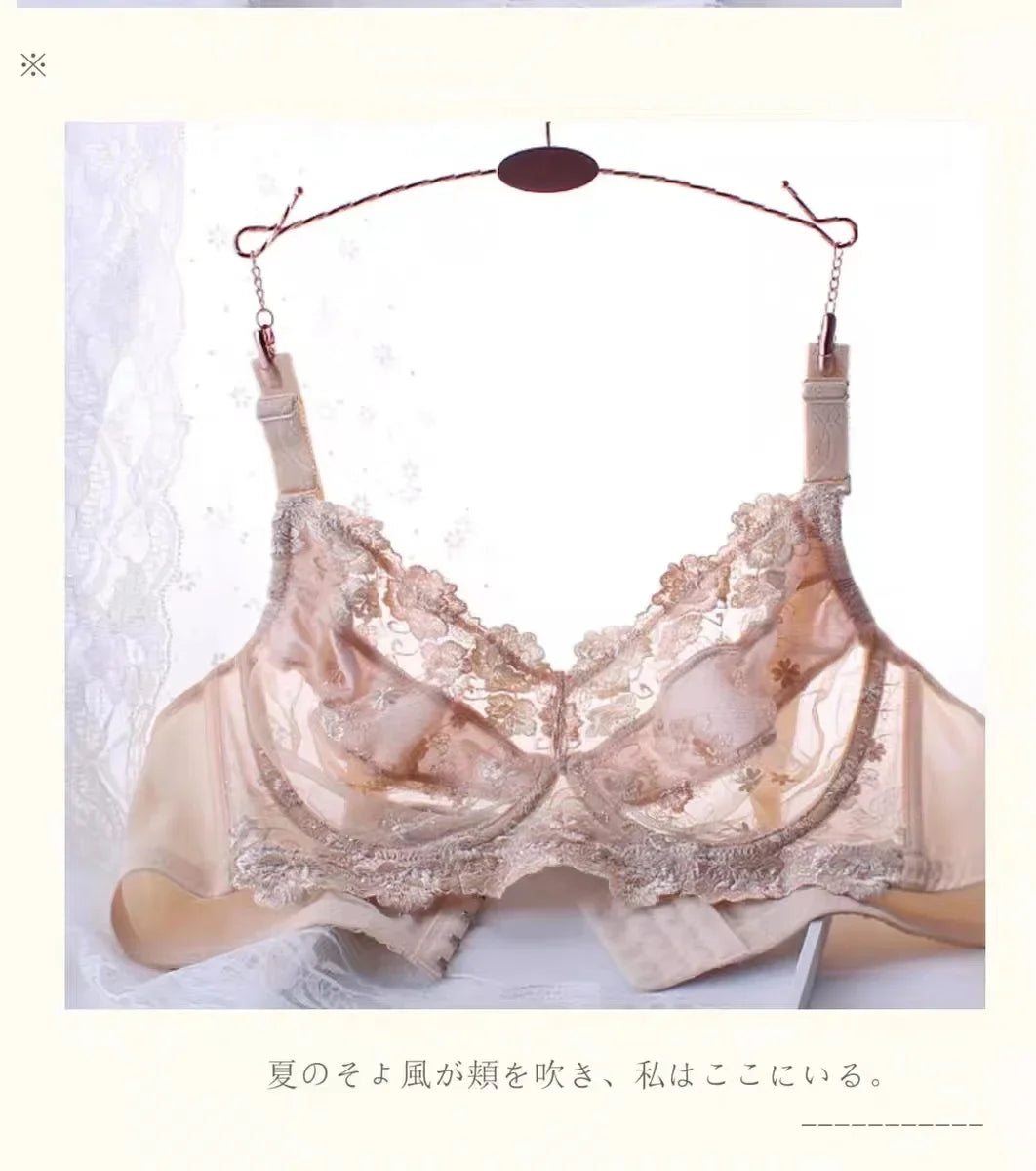 Full Coverage Plus Size Women Sexy Lace Bra Underwire Embroidery Brassiere 75 80 85 90 95 100 105 110 B C D E F G H