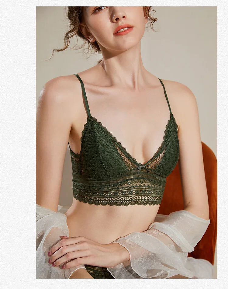 Backless Lace Bra Triangular Sexy Bralette Soft Low Back Biustonosz Women Lingerie Sexy Lace Bras for Women