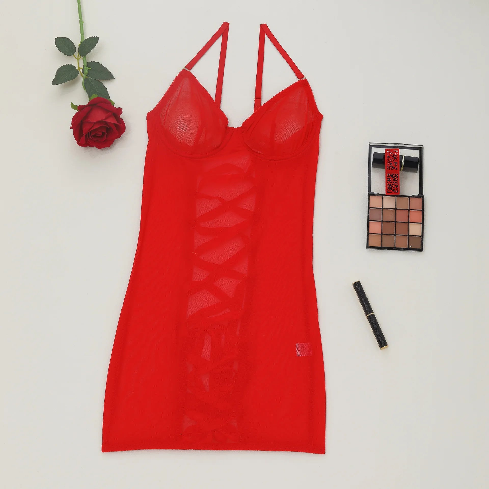 Sexy Sheer Lace Babydoll Open Crotch Lingerie Transparent Backless Night Dress Erotic Costume Exotic Women Underwear
