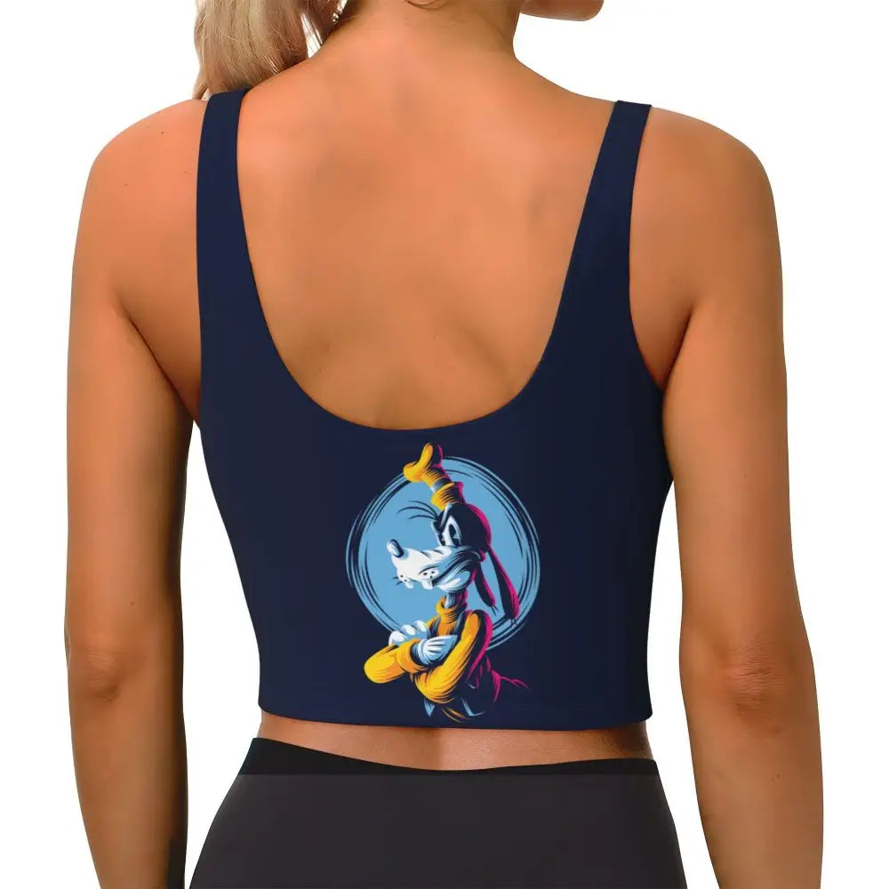 Custom Goofy Cartoons High Impact Sports Bras for Women Mangas Seamless Workout Running Crop Tank Tops