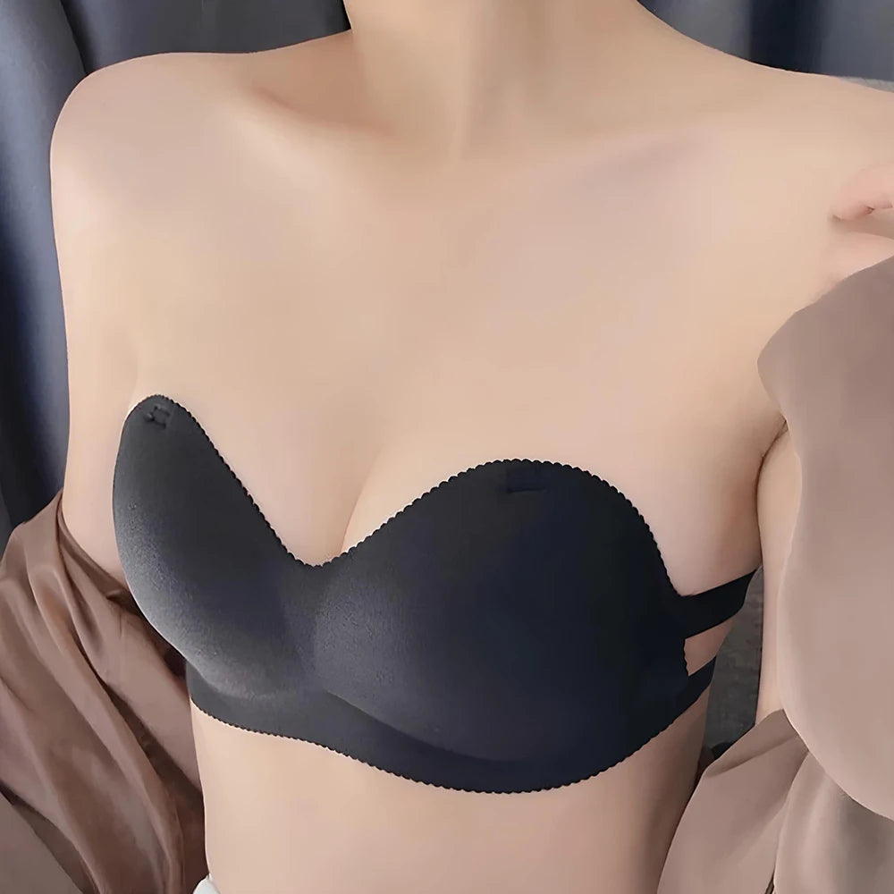 Strapless Bras For Women Wirefree Non Slip Tube Top Invisible Bralette Seamless Padded Bandeau Bra For Backless Dress
