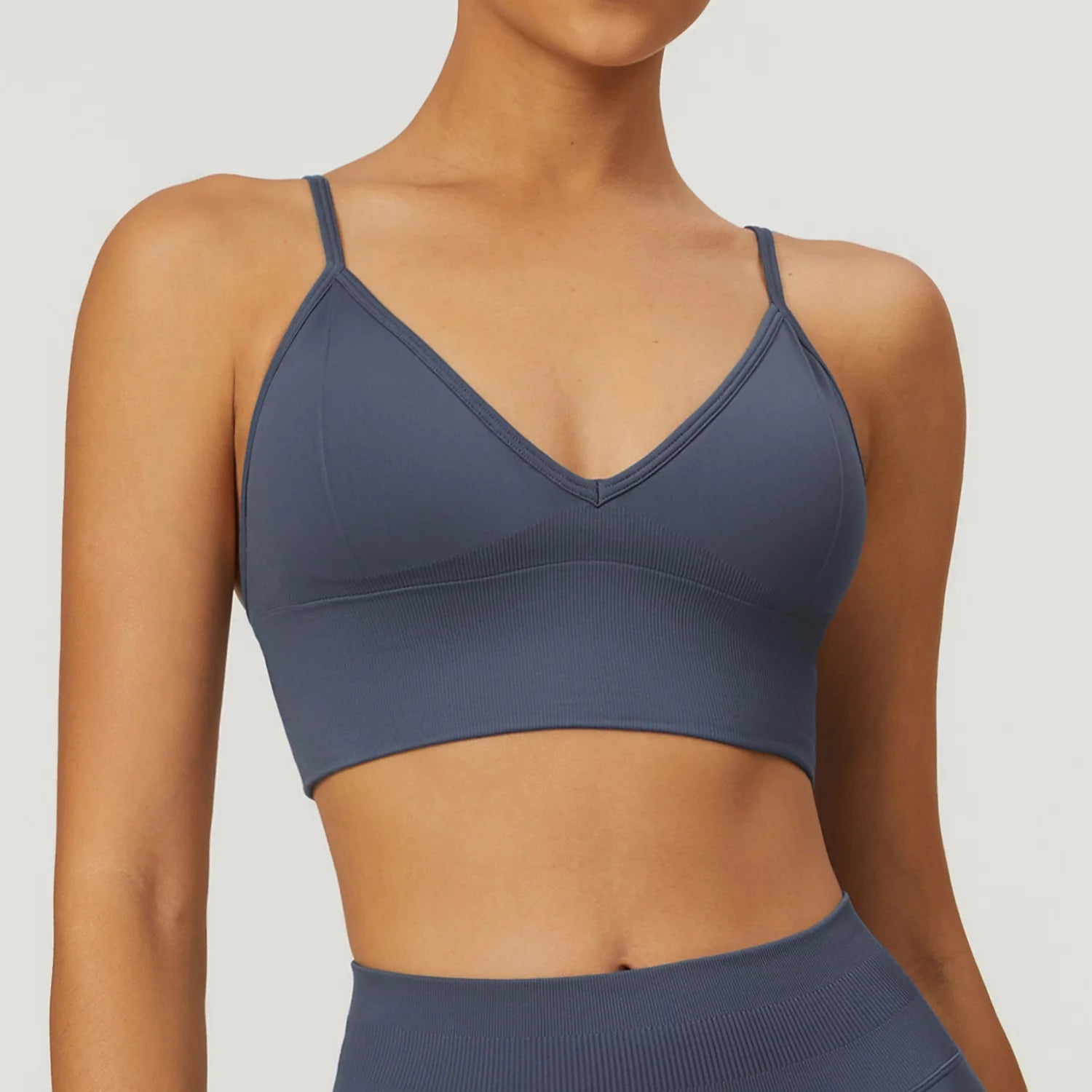 HBC Seamless Sports Bras for Women Fitness Yoga Bras With Removable Pads Adjustable Straps Gym Vest Top Bra Running Crop Top