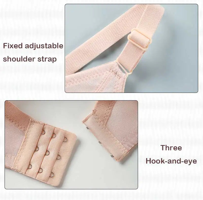 Women's Bra Lace Large Cup Ultra-thin No Sponge Transparent Push up Bras Wireless Sexy Underwear 34-46C Cup Bras