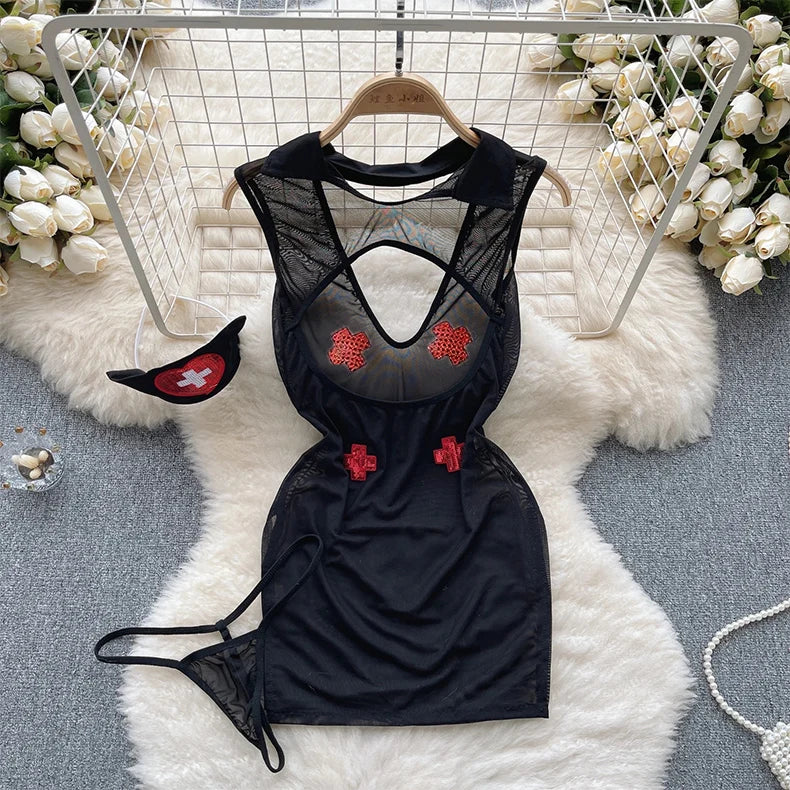 Backless Hotsweet Bow Lingerie For Women See Through Mesh Sexy Bunny Costume Lingerie Bodysuit 4 Piece Jumpsuit Spot Lace Cospla