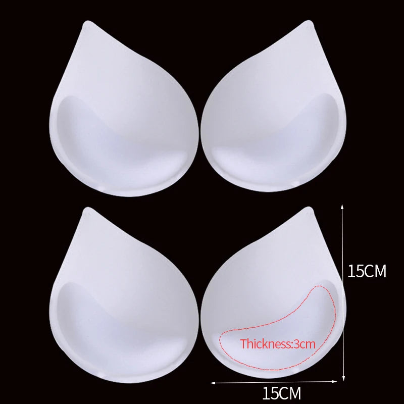 1-3 Pairs Woman Plunge Swimsuit Padded Set Sponge Thick  Foam Push Up Enhancer Chest Cup Bikini Inserts Bra Pad