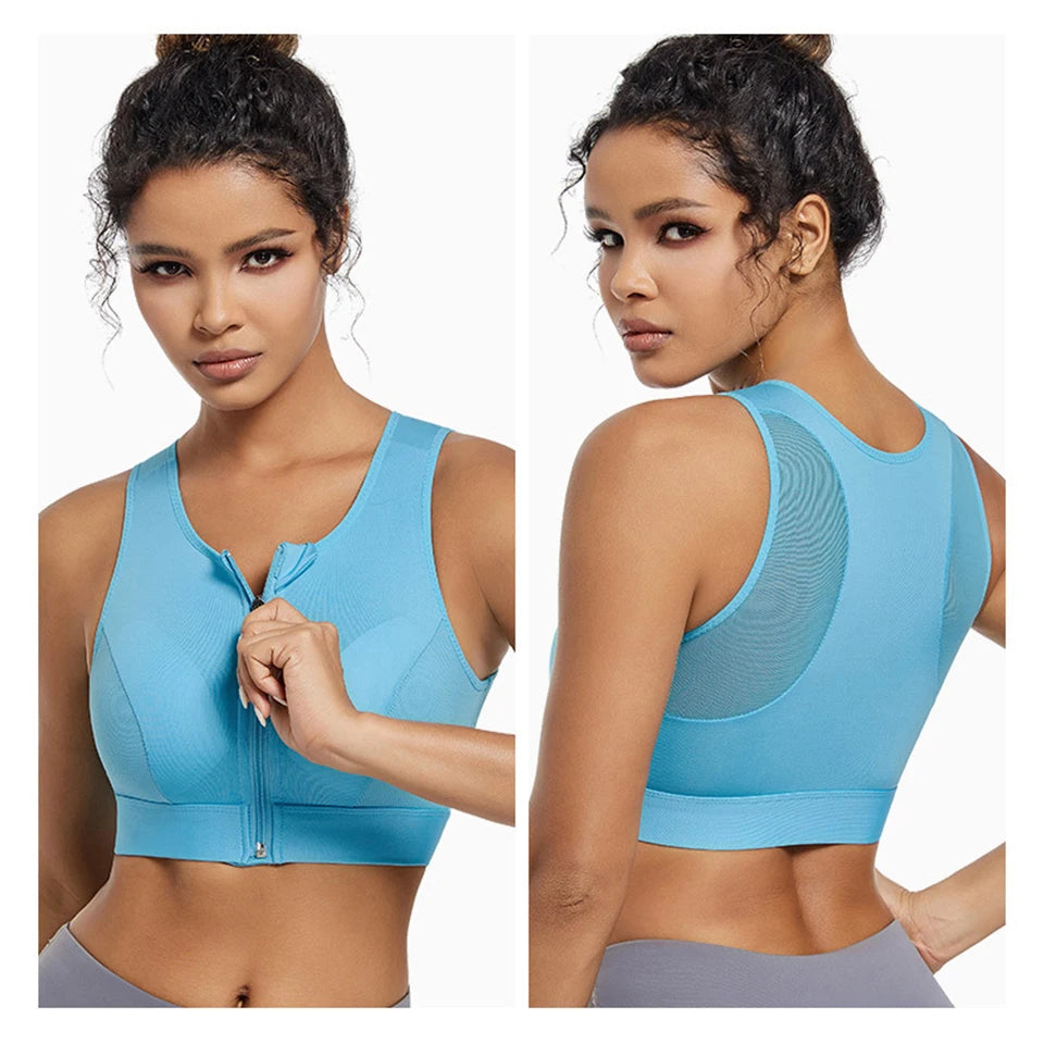 Plus Size Zip Front Closure Longline Bras Wireless Full Coverage Brassiere No Underwire Bralettes Hide Back Fat Bras