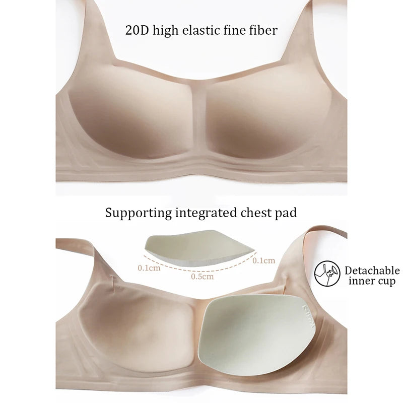 Seamless Bras For Women Square Neck Invisible Tops Push Up Bras Wire Free Underwear Soft Intimates Bralette Girls Sleep Lingerie