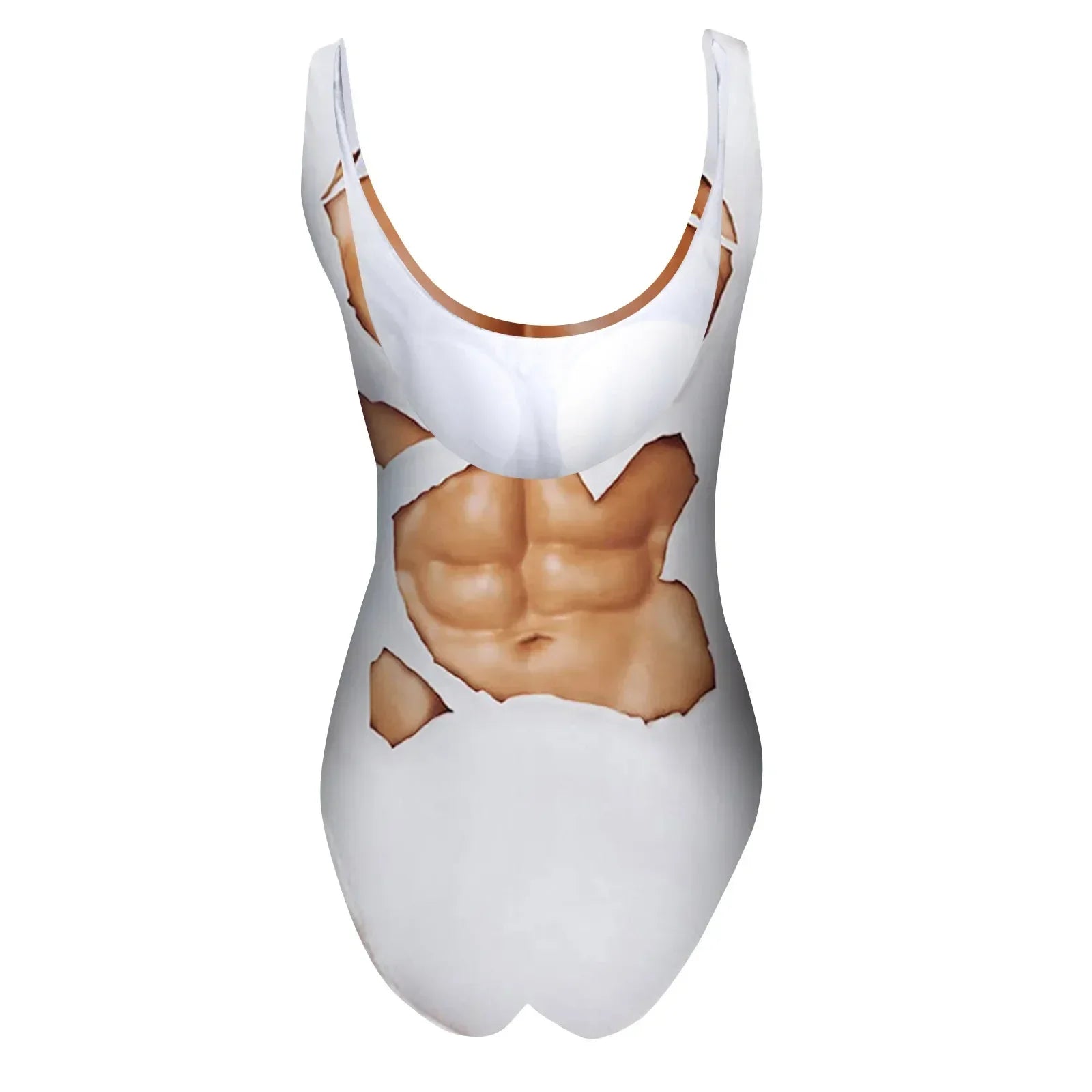 One-Piece Suits 2025 Trendy Women's Sexy Funny 3D Fake Breast Hairy Funny Print Swimsuit Bathing Suit Beach Outfits Bikini Mujer