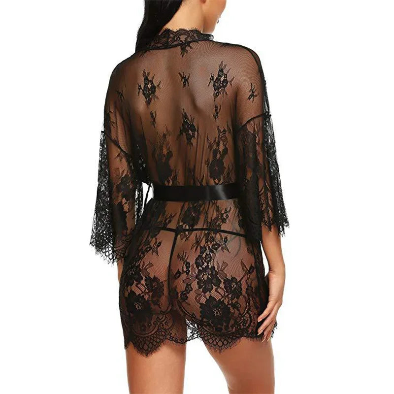 Erotic Lingerie for Woman Open Crotch Bra Set Sexy New Year Deep V Bodysuit Tulle Transparen TPush UP Underwear