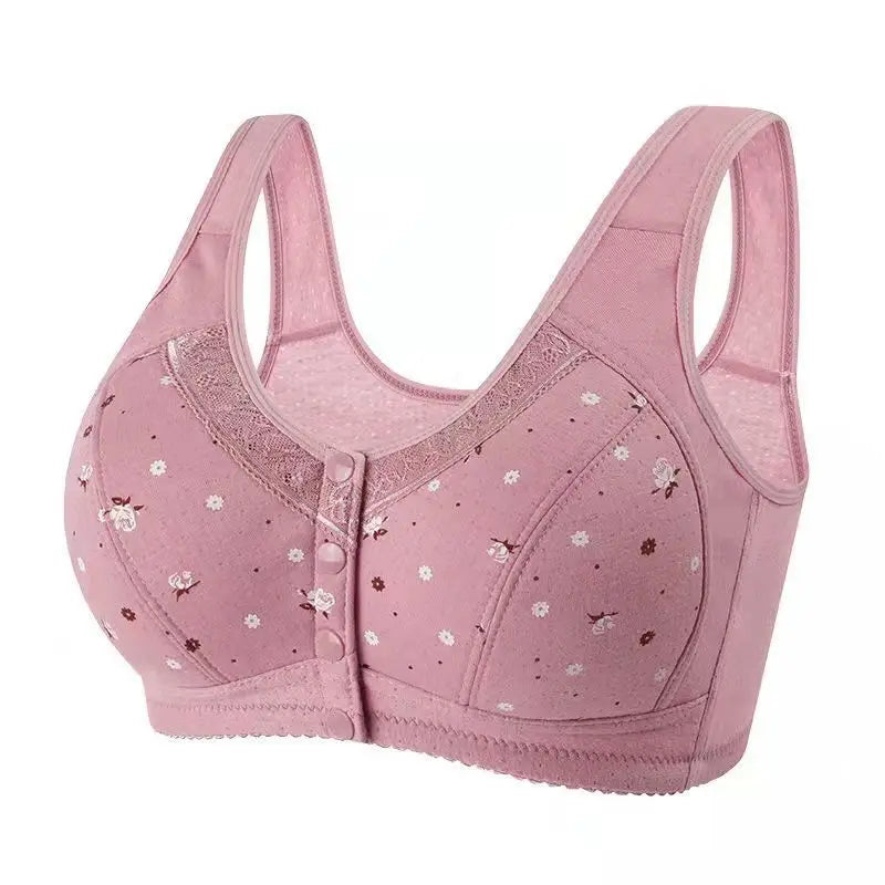 38-50 B/C Push Up Bras Front Closure Floral Brassiere Wireless Bralette Push Up Bras for Women Underwear Large Size Lingerie