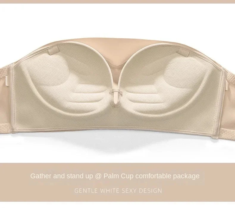 Strapless Women's Underwear Non-slip Gathered Small Chest Tube Top Beautiful Back Invisible Anti-light Wedding Women's Bra