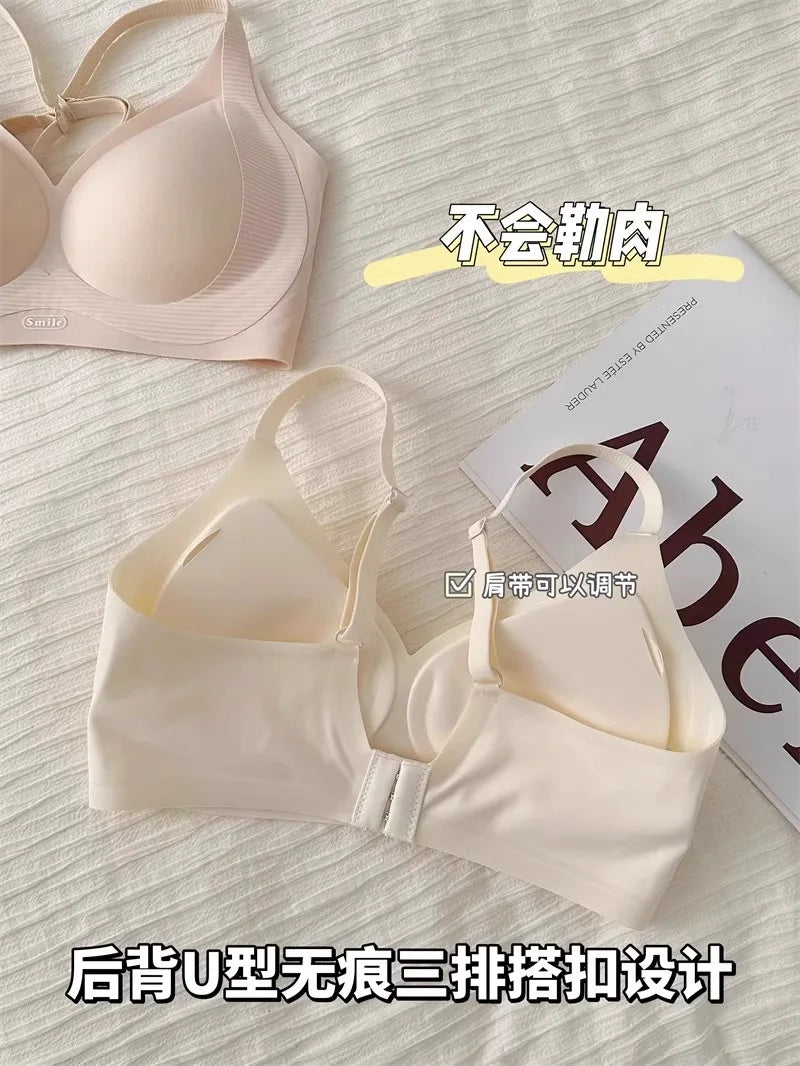Seamless Wireless Bra Women Push-Up Gel Support Anti-Sagging Bralette Side Coverage Lift Comfort Bras Small Chest No Underwire