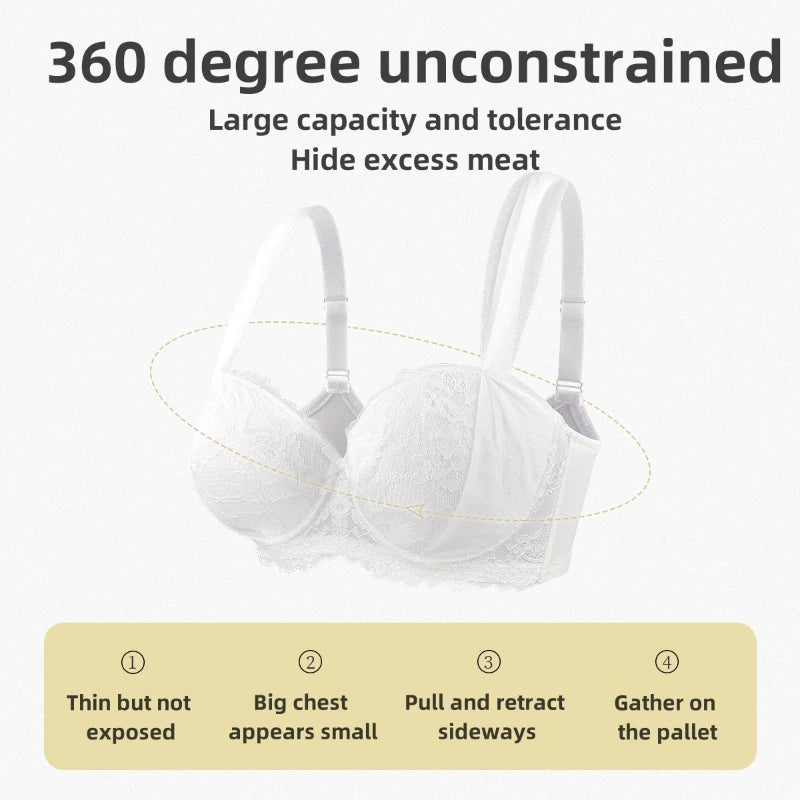 Bras for Women Lace Breast Minimizer Bra Full Coverage Everyday Plus Size Bra SWD9011A