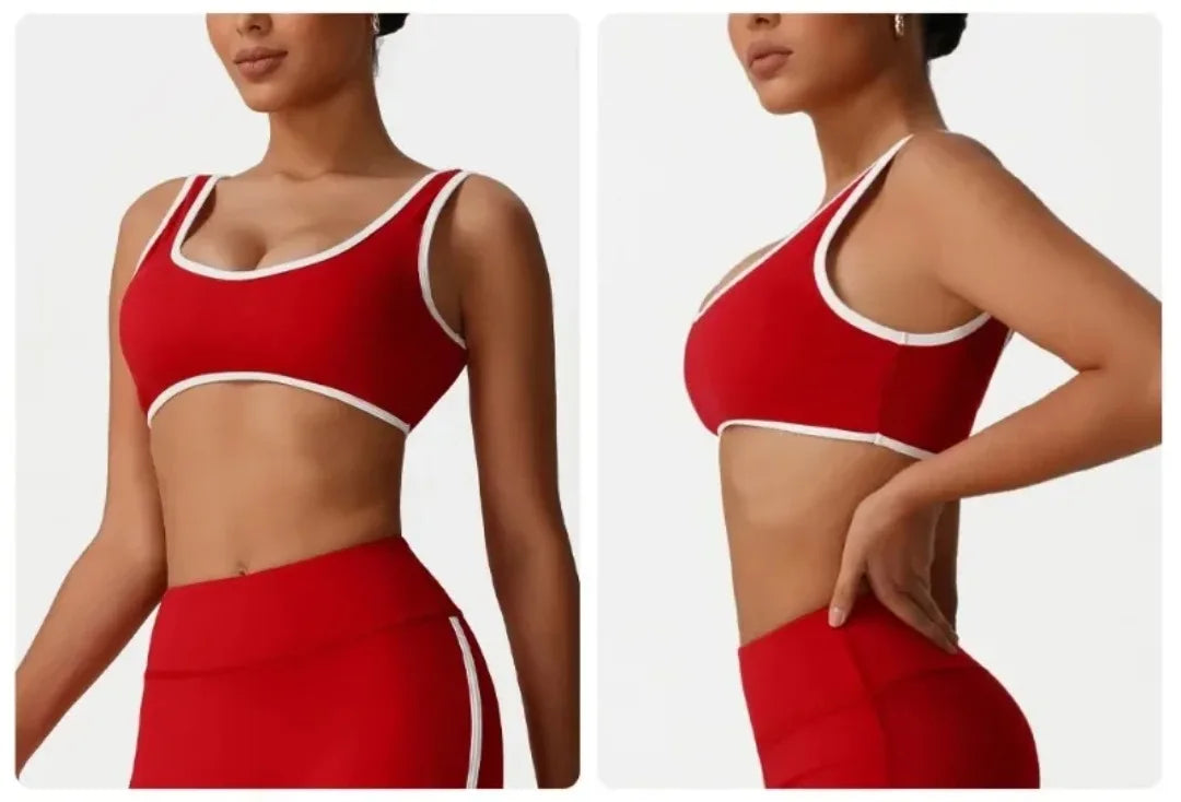 Backless Yoga Bra Quick Drying Shock-proof Fitness Sports Bra High Waist Butt Lifting Flared Pants Casual Workout Gym Yoga Bra