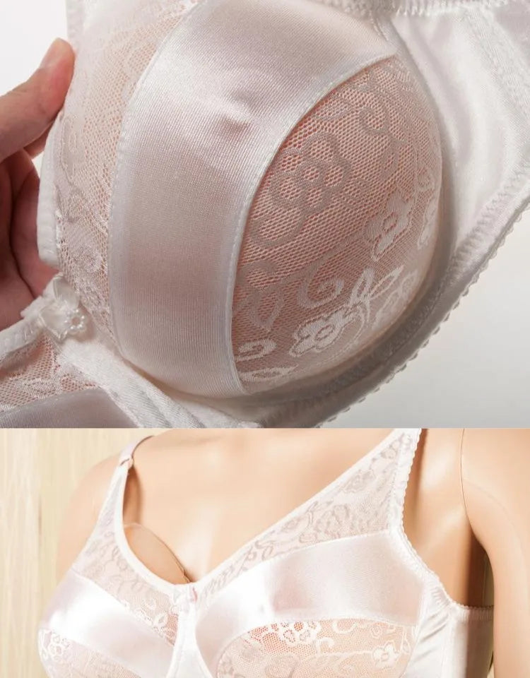 Sexy Crossdresser Bra CD Drag Queen Crossdresser Sissy Bra Fake Boobs Mastectomy Pocket Bra Suitable for Silicone Breast Forms