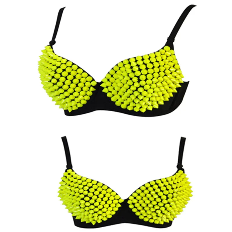 Women Sexy Push Up Bra Fashion Punk Lady Goth Bikini Bra Stage Dance Performance Burlesque Bras Bralette Party Nightculb Costume