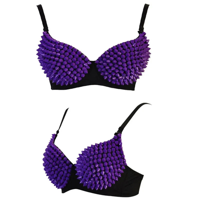 Women Sexy Push Up Bra Fashion Punk Lady Goth Bikini Bra Stage Dance Performance Burlesque Bras Bralette Party Nightculb Costume