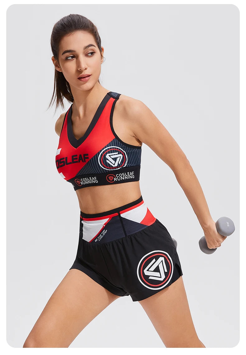 Sportswear Woman 2024 Sports Bras V Neck Shockproof Fitness Athletic Brassiere Running Tops Yoga Bra For Gym With Fixed Pads