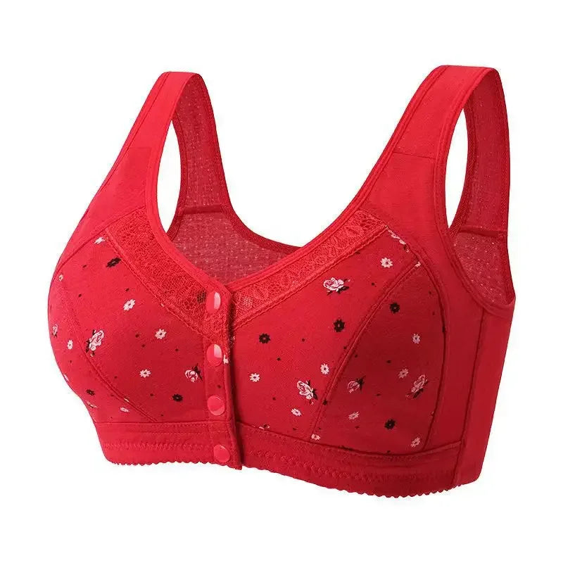 38-50 B/C Push Up Bras Front Closure Floral Brassiere Wireless Bralette Push Up Bras for Women Underwear Large Size Lingerie