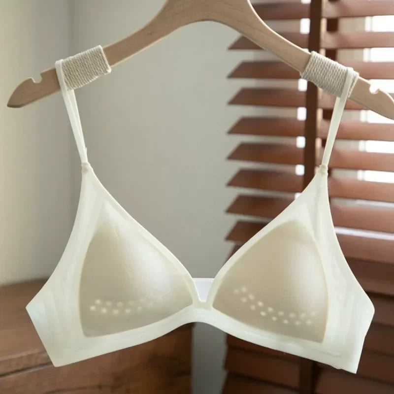 New Deep V Plunge Push Up Minimizer Bra for Women Sexy Lingerie Gathered Thin Straps Thin Cup