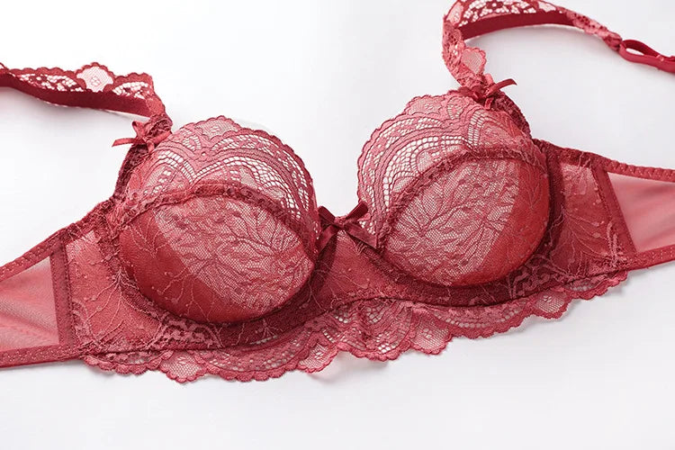 Sexy White Lace Bras Hollow out New Ultrathin Bra Brassiere Sexy Underwear Plus Size B C D E Cup Embroidery Women Lingerie Set