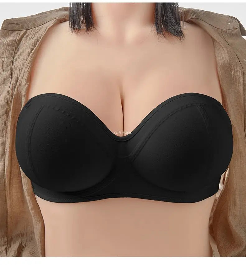Strapless Push Up Bra 10CM Extreme Lift for Small Bust Backless Adhesive Plunge Bra No Slip Convertible Ultra Padded