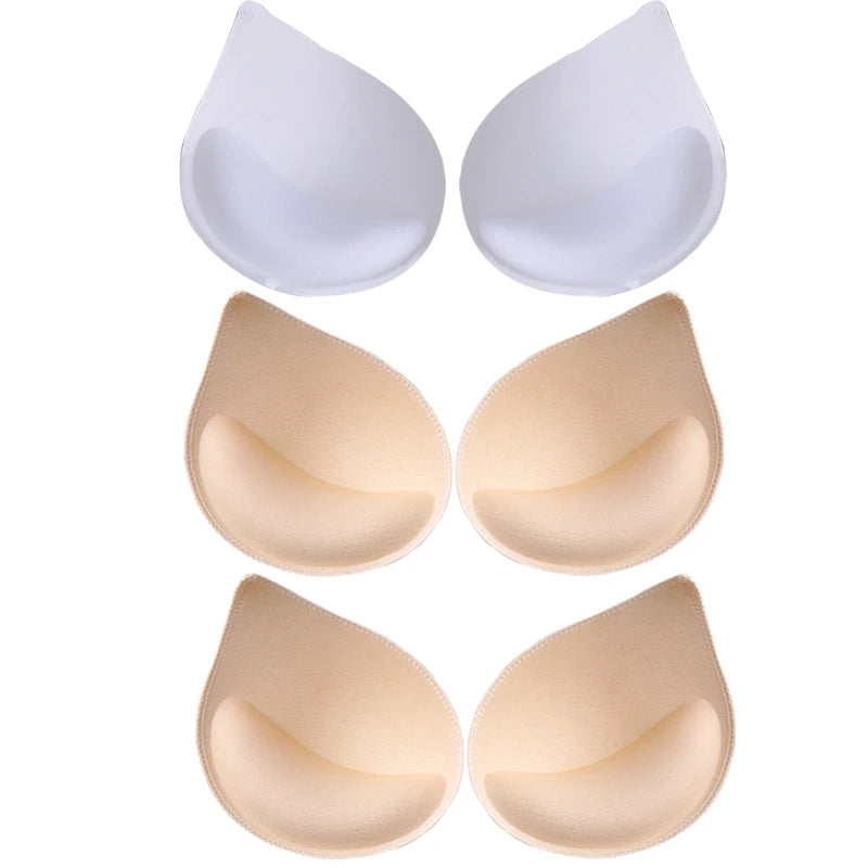 1-3 Pairs Woman Plunge Swimsuit Padded Set Sponge Thick  Foam Push Up Enhancer Chest Cup Bikini Inserts Bra Pad