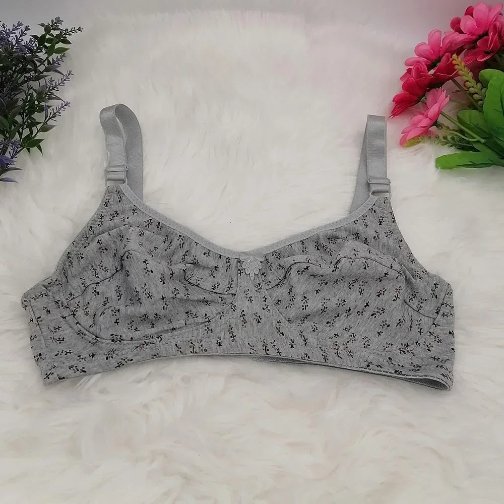 Printing Floral unlined cotton bra comfortable bras for women push up Seamelss underwear sexy lingerie plus size bra 34B-46C C32