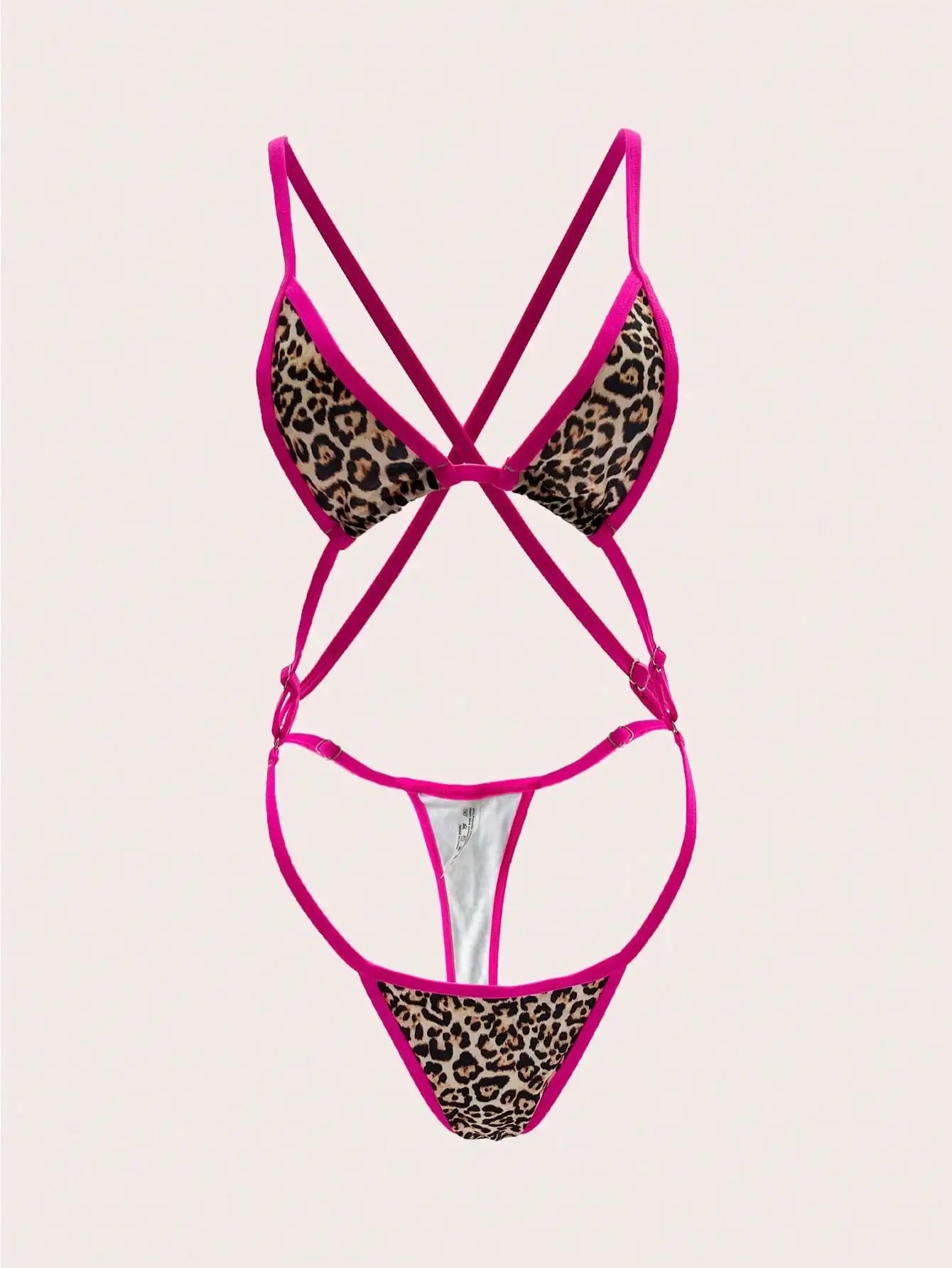 Sexy Lingerie One-Piece One-Piece Lingerie Set With A Three-Point Style Women's Leopard Print Sexy Lingerie Set