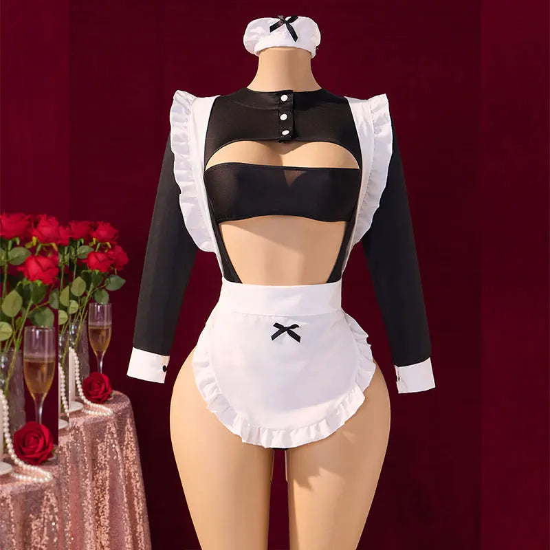 Sex Lingerie 2024 New Erotic Costume Maid Set Cosplay Toys Adult Sexy Shoppings Ultra Porn Open Babydoll Bodysuit Secret Night