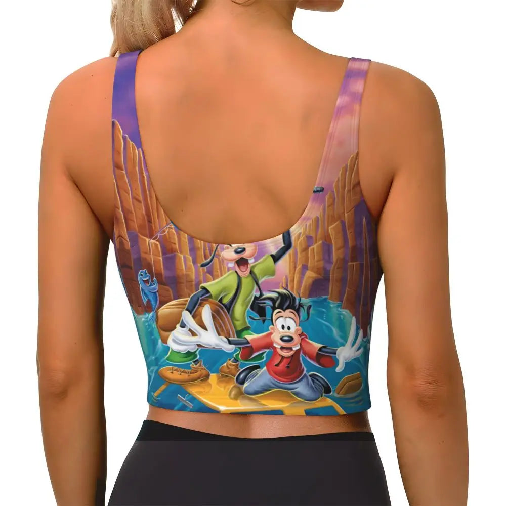 Custom Goofy Cartoons High Impact Sports Bras for Women Mangas Seamless Workout Running Crop Tank Tops
