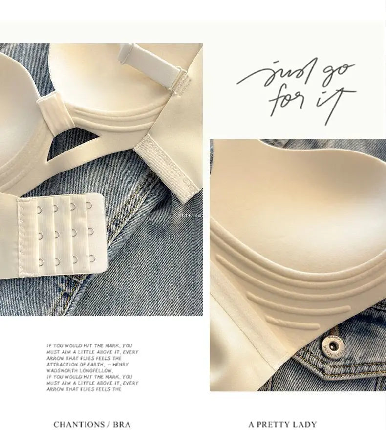 Strapless Push Up Bra for Small Bust - Lift Enhance Anti-Sag Side Coverage Wireless Comfort Convertible T-Shirt Bra A-C Cup