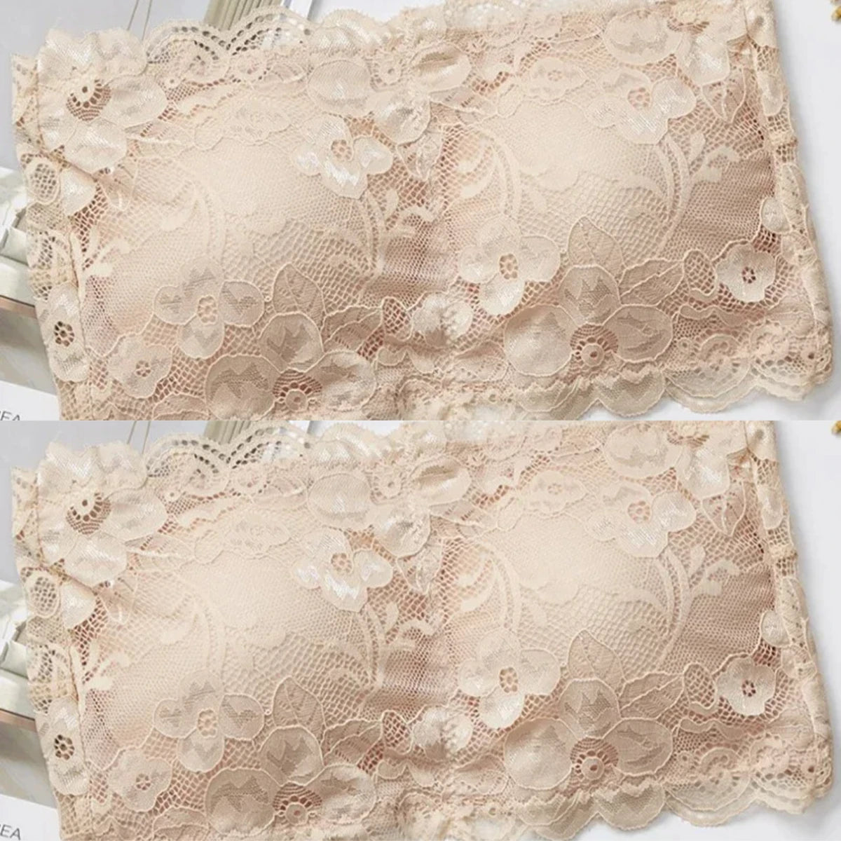 Lace Invisible Strapless Bras Women'S Solid Wrapped Chest Sexy Tube Top Underwear Female Beautiful Tank Top Seamless Crop Top