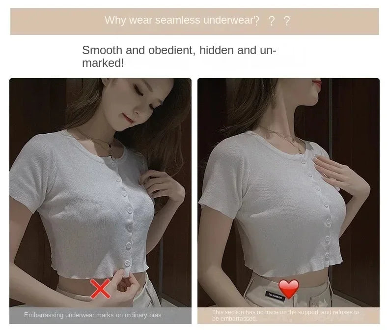 Strapless Women's Underwear Non-slip Gathered Small Chest Tube Top Beautiful Back Invisible Anti-light Wedding Women's Bra
