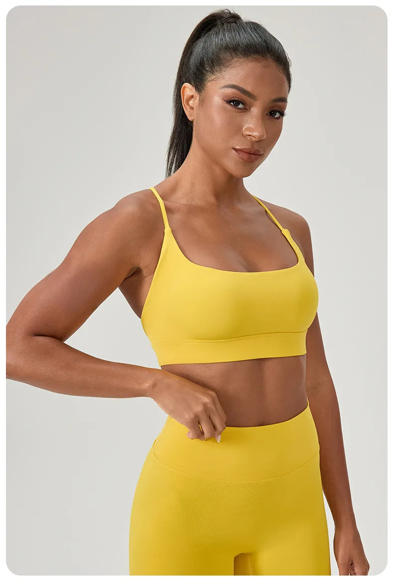 Women Beauty Back Yoga Bra Shock Absorption Sports Underwear High Elastic Fitness Running Vest Breathable Support Sports Bras