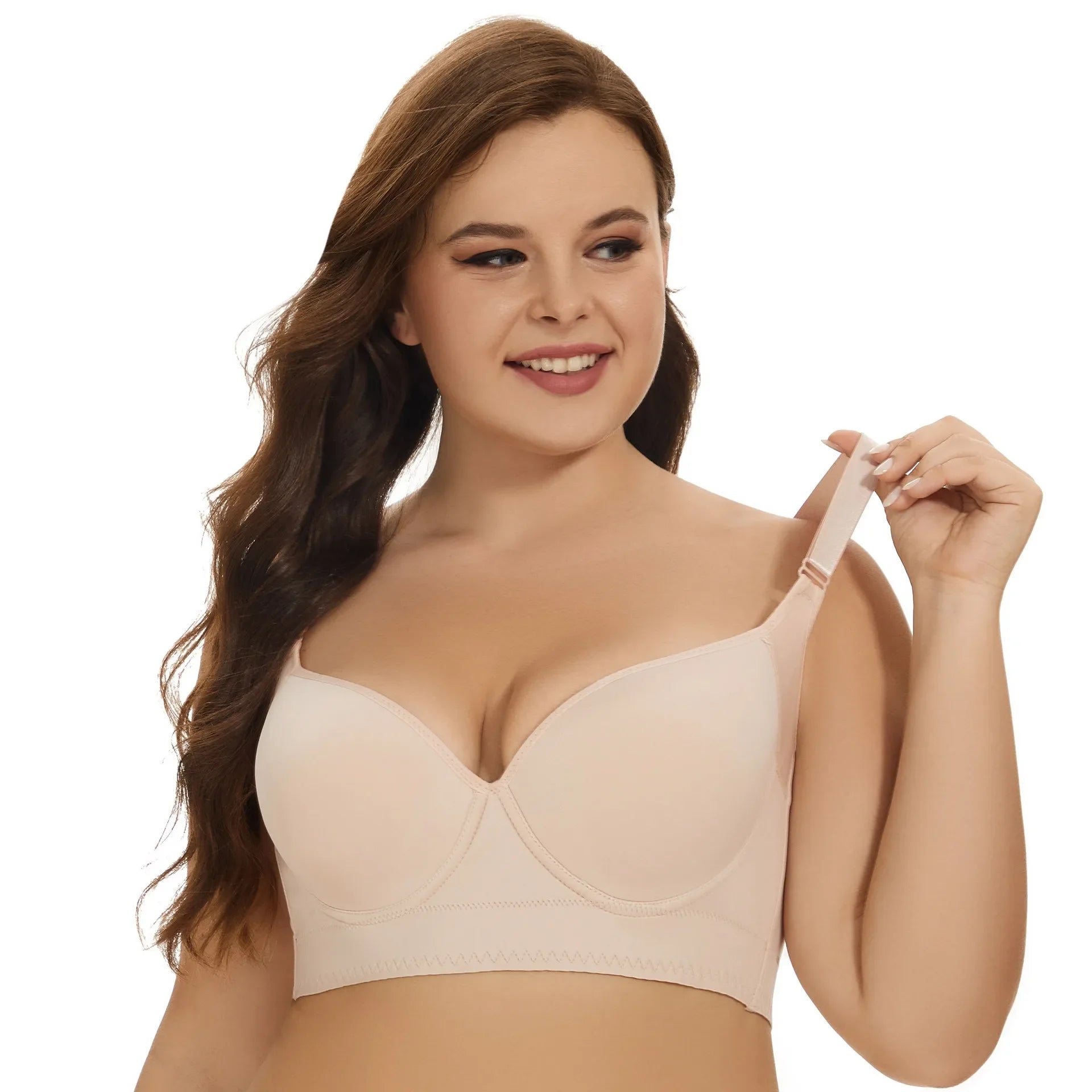 New Full Back Coverage Push Up Bras Women's Hide Back Fat Deep Cup Shapewear Fat Smoothing Uplift Underwire Bra for Big Bust
