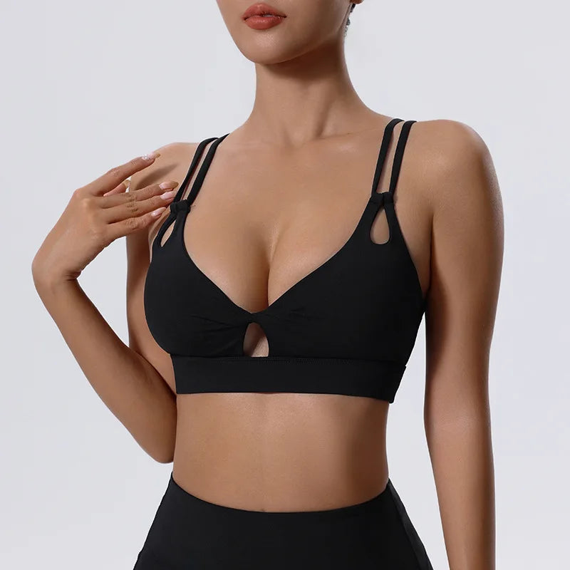 Sports Bra with Side Breasts for Women, Running, Fitness, Shock-absorbing Vest, Beautiful Back Bra