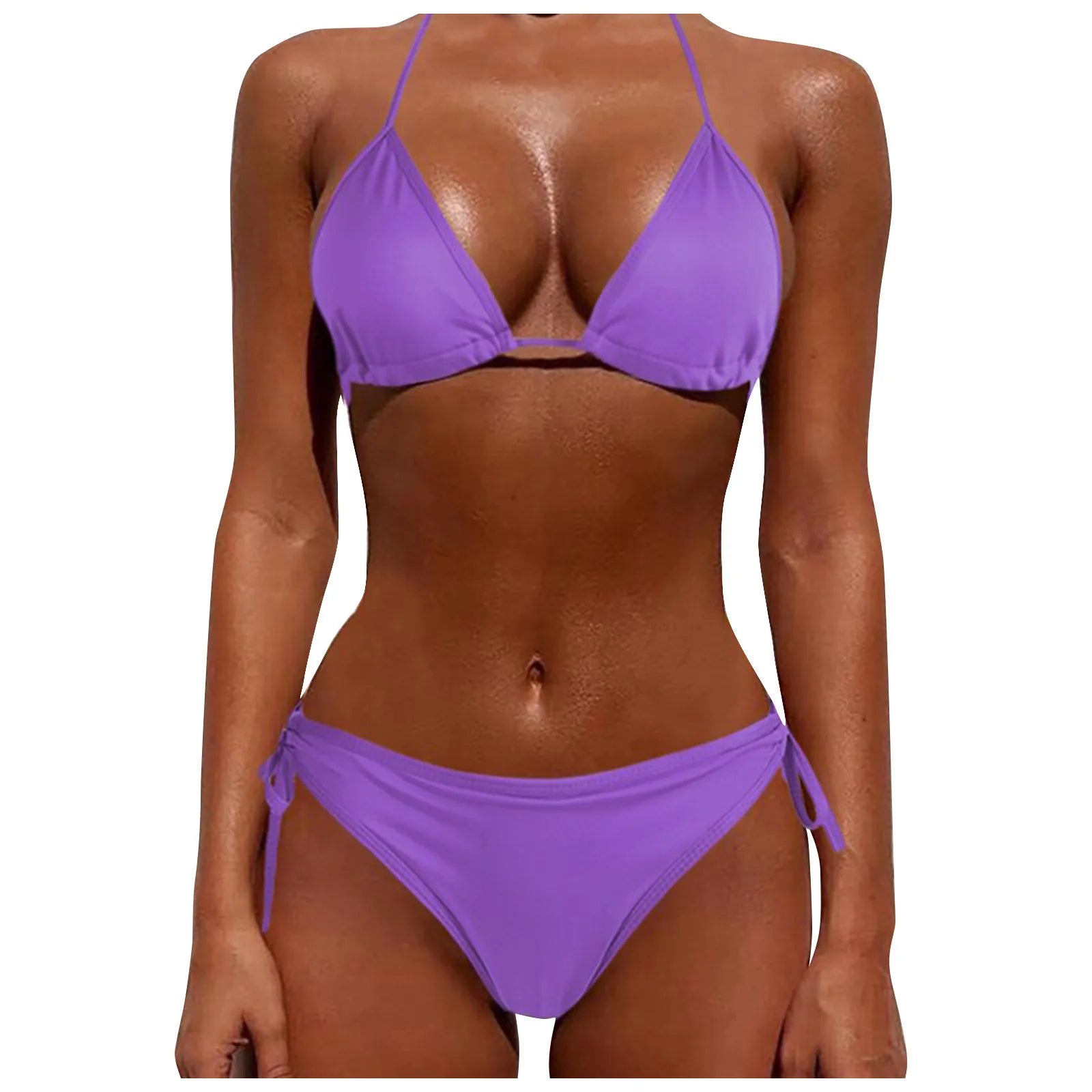 Women'S Seductive Lingerie Two-Piece Set Women'S Fashion Sexy Split Bikini Lace-Up Erotic Lingerie (no padding) swimsuit