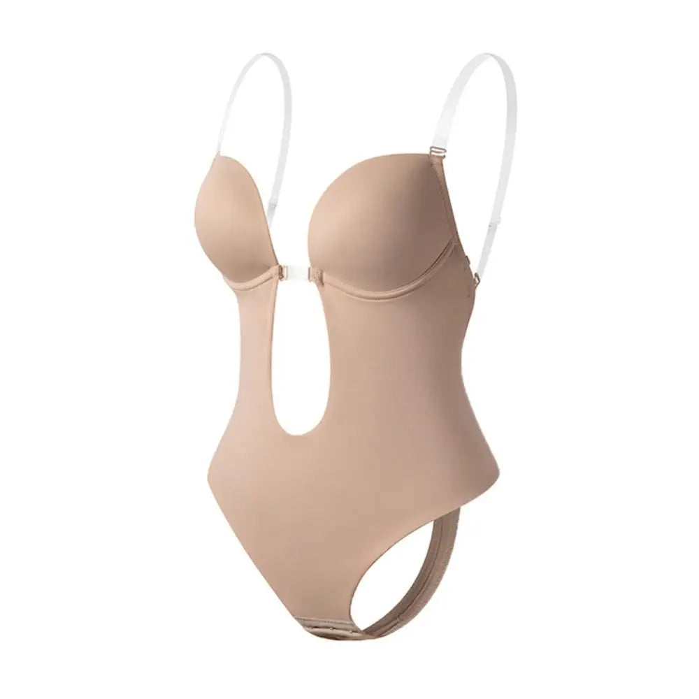 Plunge Bras Thongs Lingerie Full Body Shaper Invisible Push Up Bra U Plunge Backless Underwear Backless Dress