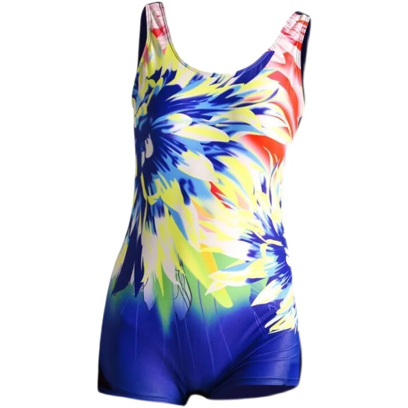 New Women's One-Piece Swimsuit Slimming Cover-Up Quick-Dry Thermal Spa Professional Swimwear High Elasticity Nylon Fabric