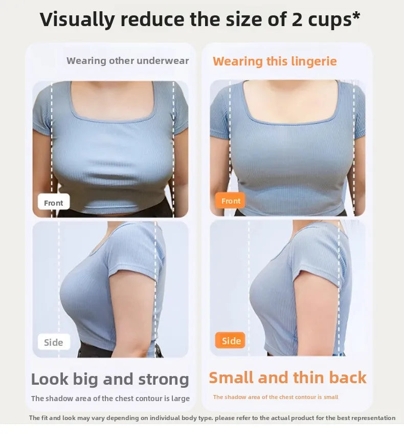 Minimizer Bra for Plus Size Women Full Coverage Wireless Bra D-I Cups | Anti-Sagging Support Breathable Minimize Bust Size