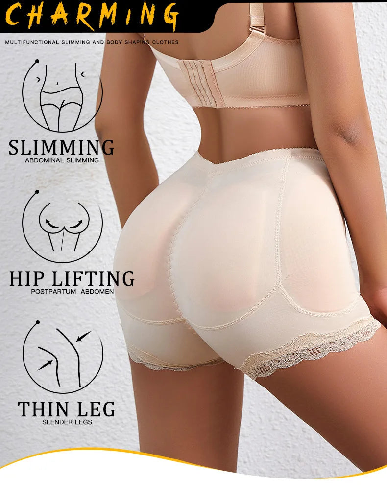 Body Shaper Underwear With Hips Pads Filler Sexy Butt Lifter Enhancer Control Panties Belly Smooth Shapewear Fake Buttock Plus