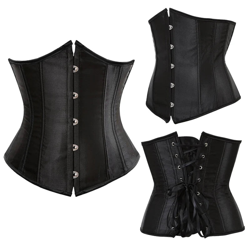 Corset Tops for Women Lace Up Bustier Underbust Vintage Corsets Waist Cincher Workout Shape Body Belt Shapewear Bustiers