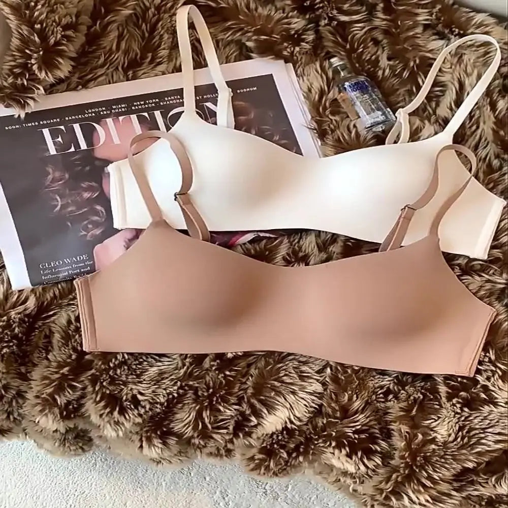 Soft Comfort Wireless Bra Breathable Fabric Thin Cup Seamless Bra Non-Wire Supportive Structure Tube Top Bras Daily Wear