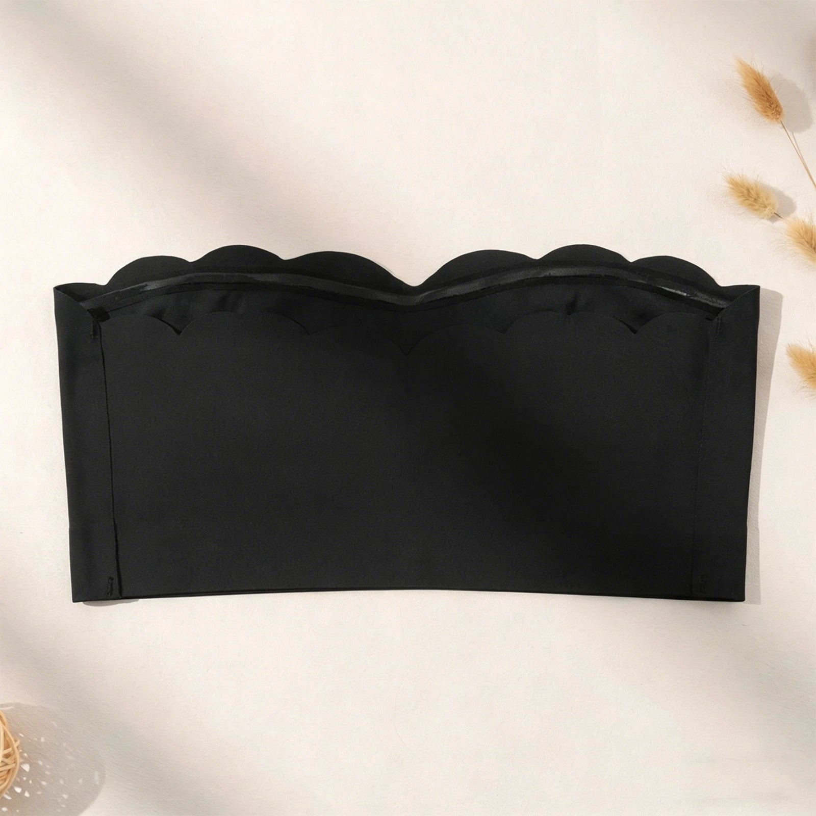 Black Strapless Bandeau Summer Fashion Seamless Thin Underwear Sexy Comfortable Push Up Bralette Wireless Lingerie
