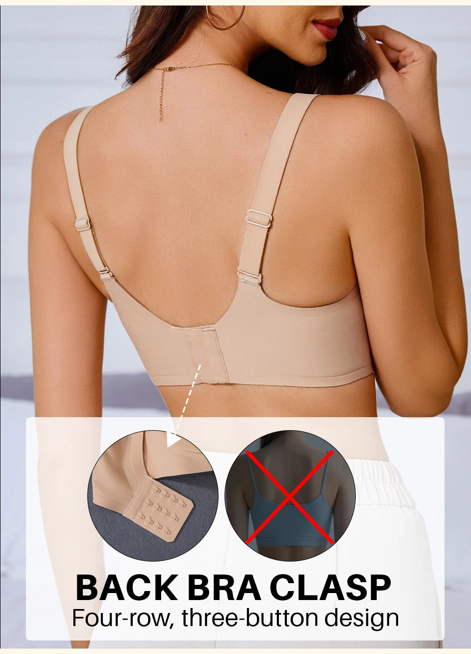Wireless Bra for Women Seamless Push Up Bras Comfortable V-Shaped Gathering Underwear BCD Cup Intimate Lingerie