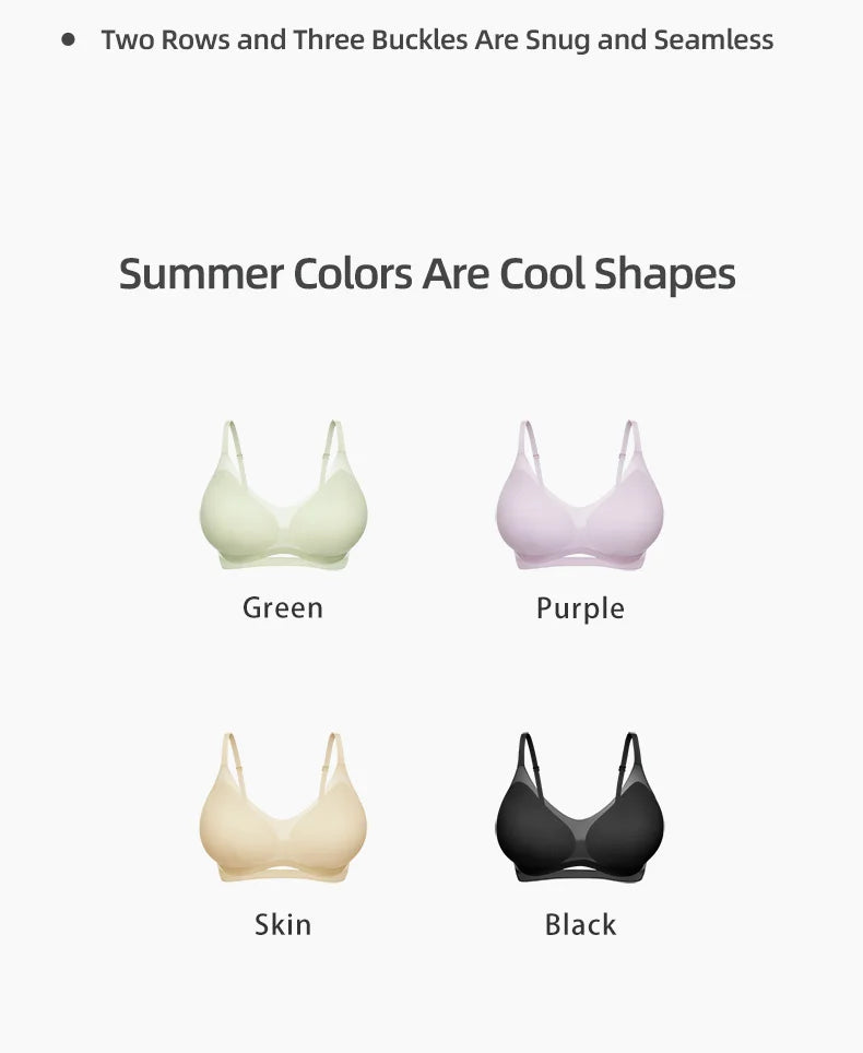 SUJIIN Push Up Bras for Women Summer Wireless Bralette Female Seamless Padded Small Chest Smoothing Mint Cooling Sexy Bra MX211