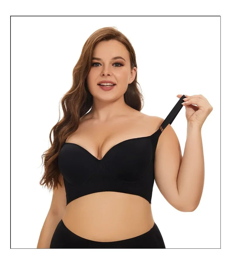 New Full Back Coverage Push Up Bras Women's Hide Back Fat Deep Cup Shapewear Fat Smoothing Uplift Underwire Bra for Big Bust