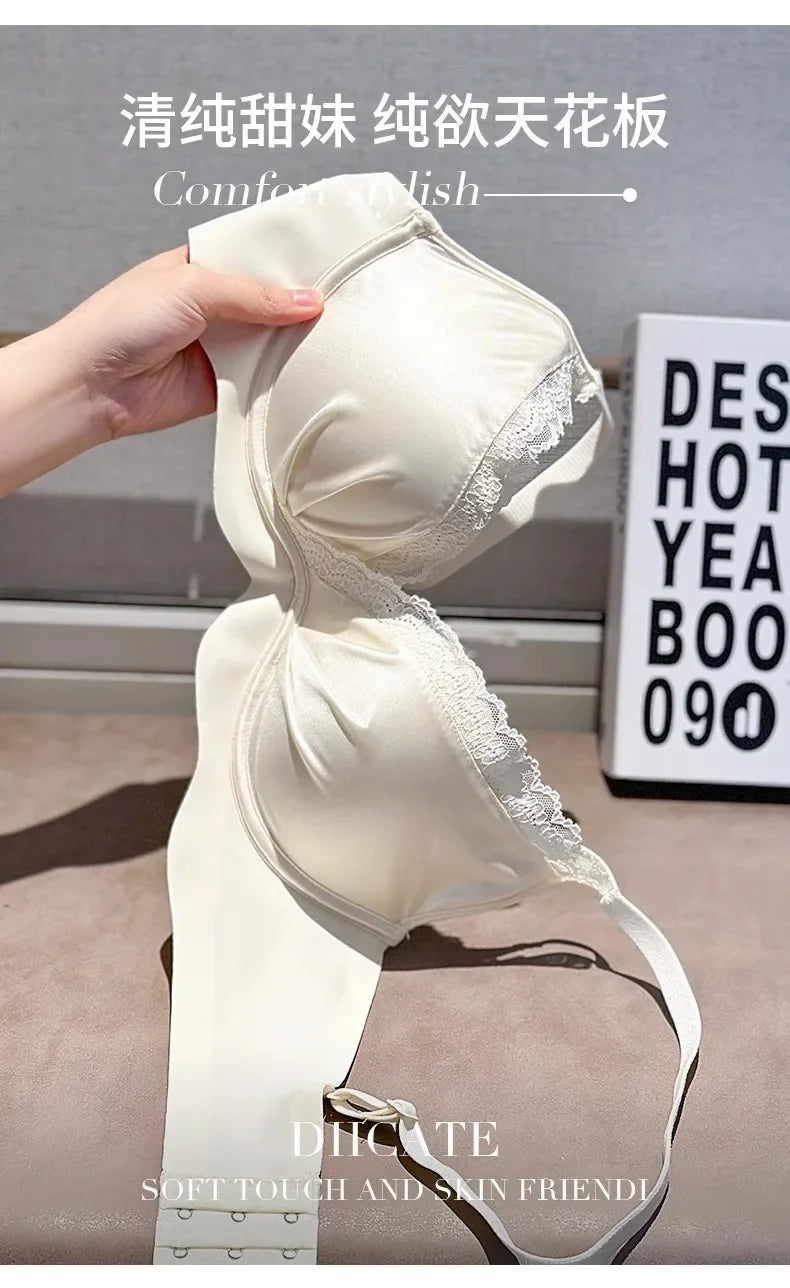 Bralette Dentelle Automne T32-38 - Sans Armatures Anti Écartement pour Petite Poitrine, Ajustable Confort Sexy Soutien-Gorge