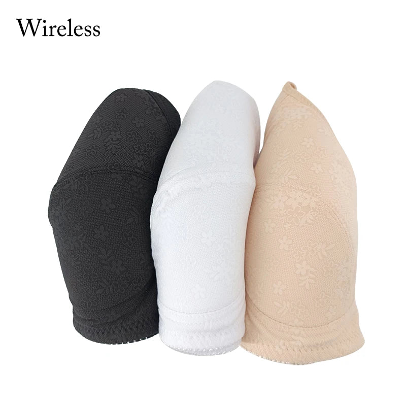 Plus Size Wireless Bra Full Coverage Soft Comfort Bras for Women Side Support Underwear No Underwire Brassiere Breathable
